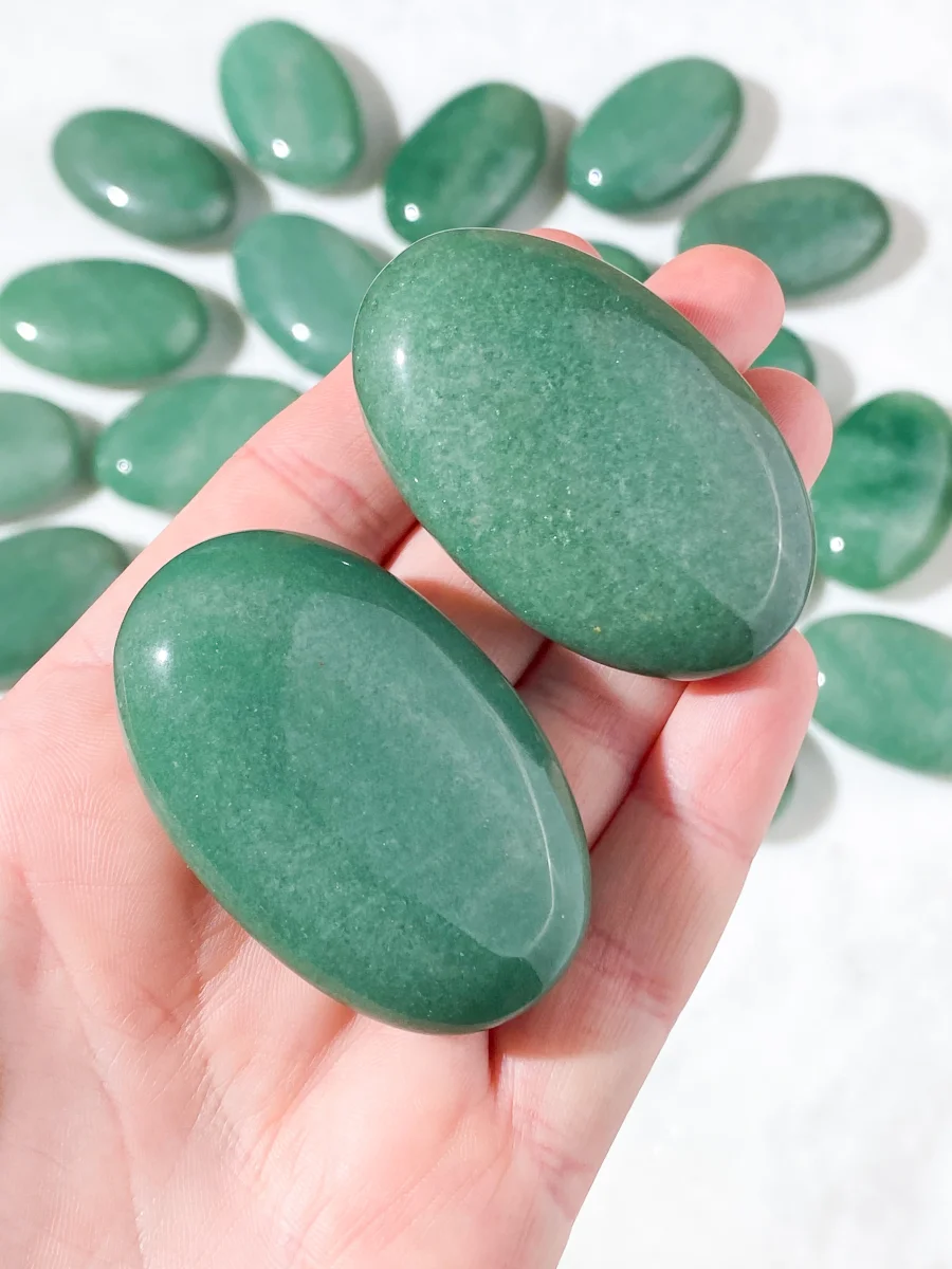 Grøn Aventurin Palmstone - Billede 4